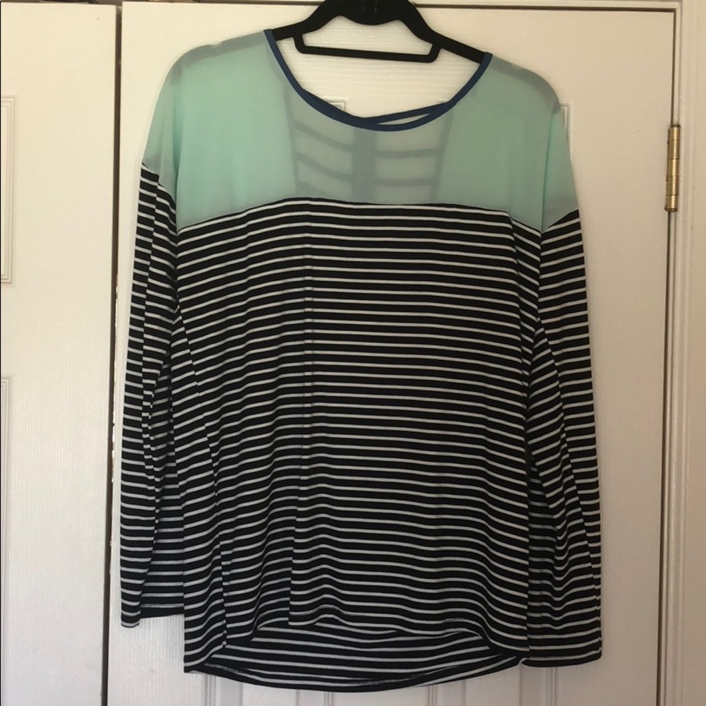 Mixed media long sleeve top